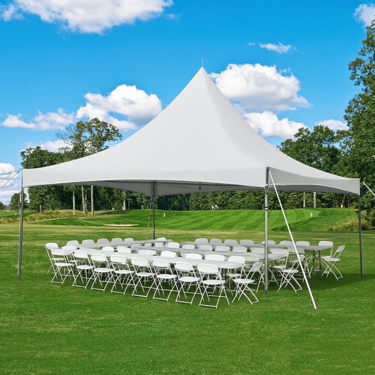 20x20 High Peack Tent ( includes 36 chairs and 6 tables)